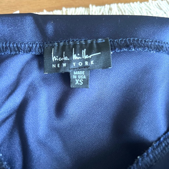 Nicole Miller navy satin skirt - Picture 2 of 5